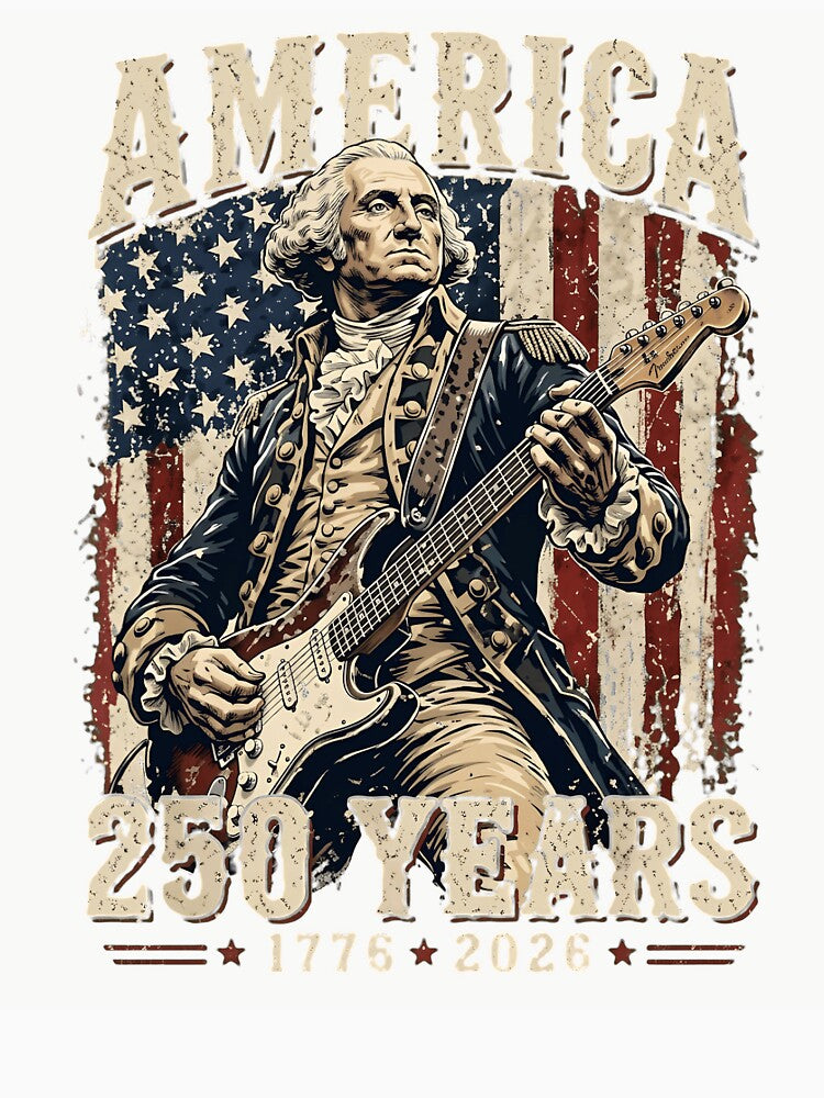 George Washington Rock Star America 250 Years 1776-2026 Patriotic Vintage by haitrieuic96