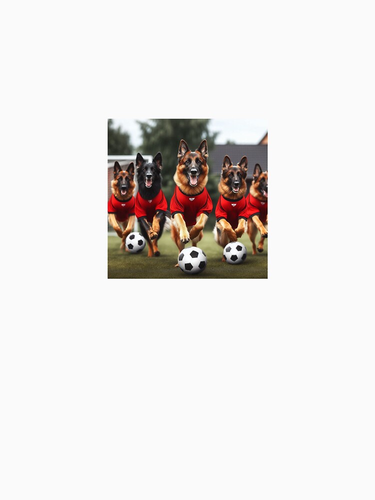 German Shepherds love football too! Soccer and Dog Lovers - Liverpool, Manchester United, Arsenal, Nottingham Forest - Any dog, any colour by Humour House Designs