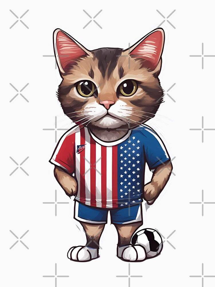 USA Sports Team: a Cat wearing colours of American Flag D11 by PerfectDay2Play
