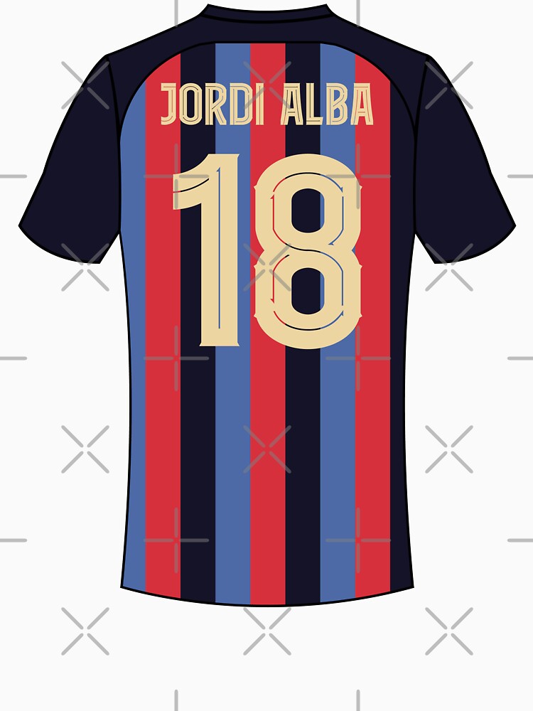 Jordi alba Barcelona football jersey number 18 by Justtrendytees