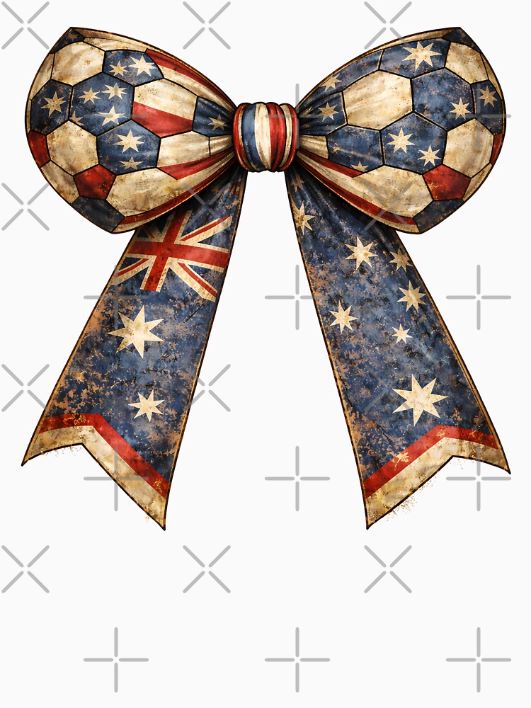 Australia Patriotic Coquette Soccer Bow Vintage Ribbon – Football Fan Country Pride by MuniraWearify