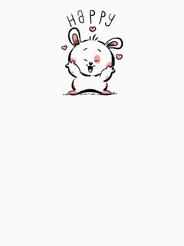 cute cartoon chubby bunny rabbit - happy by hayrpictures