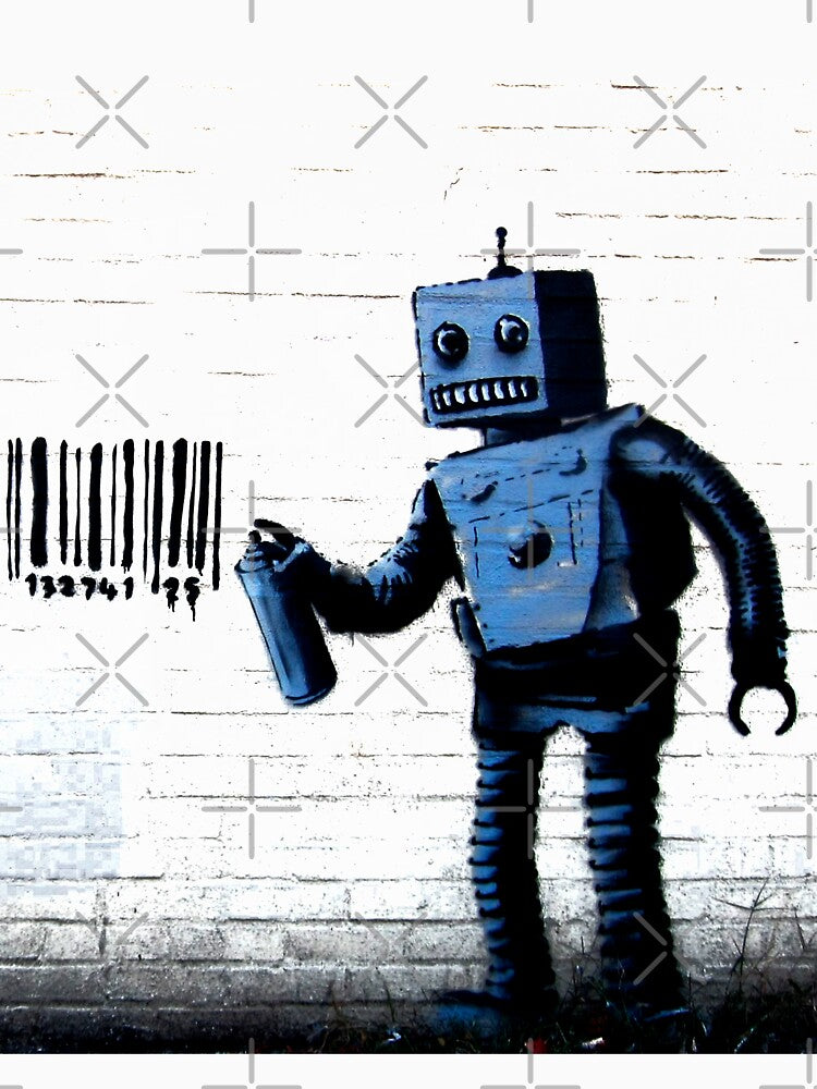 GRAFFITI ROBOT BARCODE BANKSY by T-paw