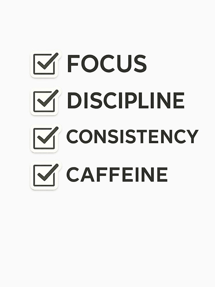 Daily Essentials Checklist – Focus Discipline Consistency Caffeine by Raven Studios