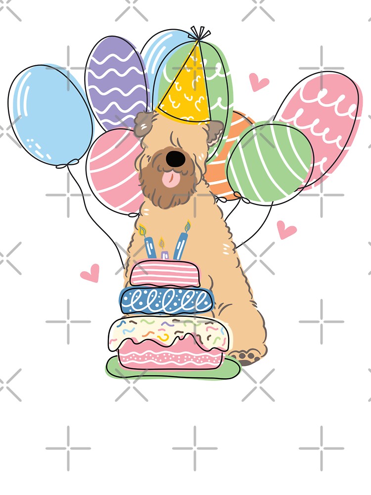 Gold Soft Coated Wheaten Terrier Dog Birthday Party 1 by Lulupainting