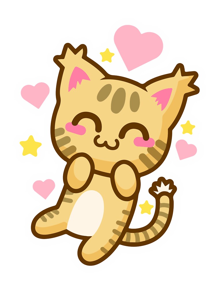Cute Happy Kitty Cat T-Shirt by AllStarMerch