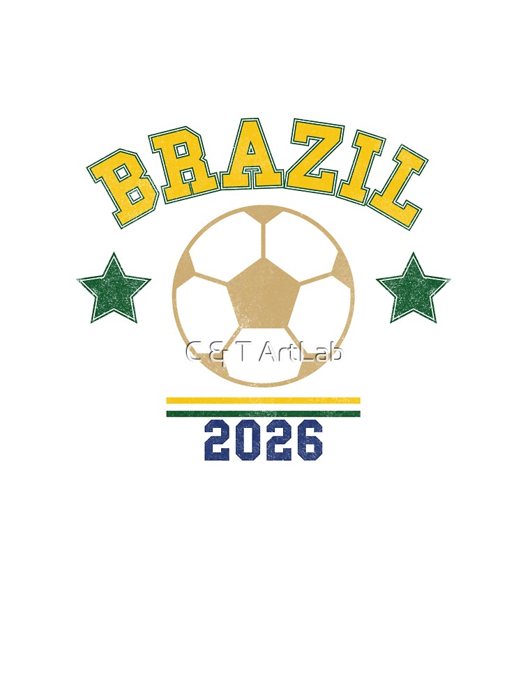 Brazil 2026 — Vintage Soccer Tee by C & T ArtLab