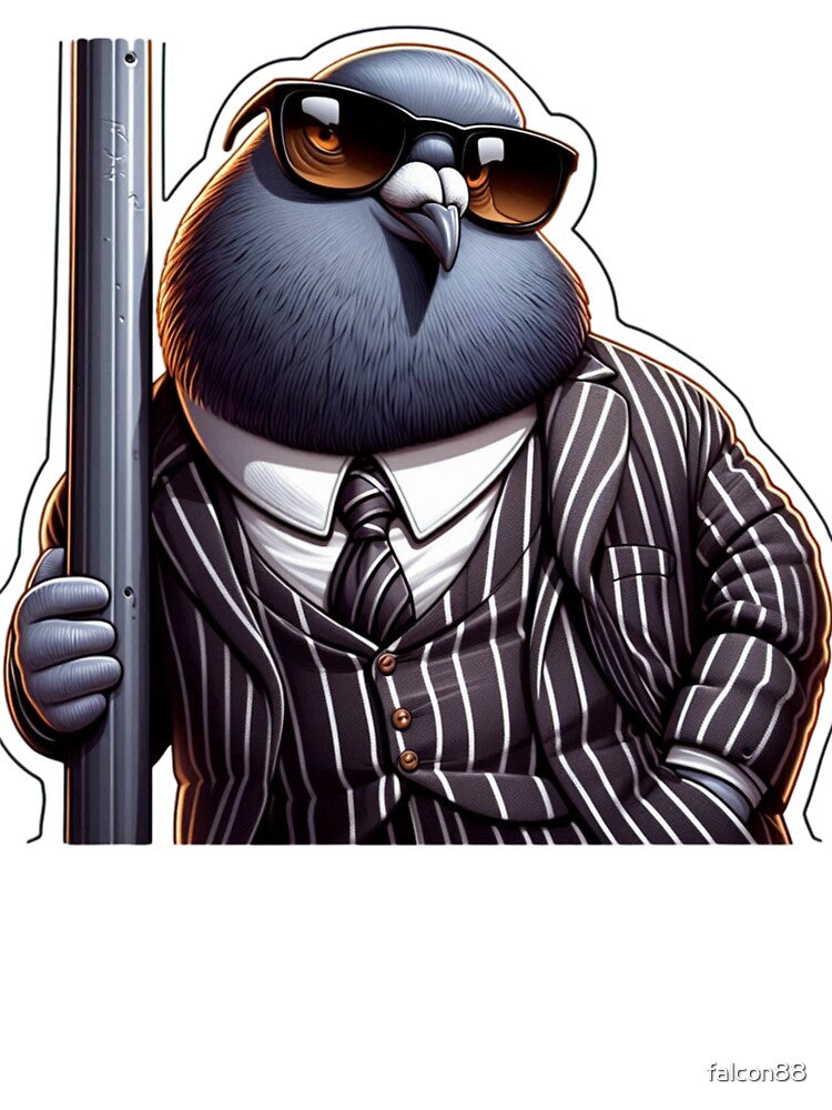Overconfident Pigeon in a Mafia Suit Reloaded-Viral Drop 2025 by Imaginarium of Chaos falcon88