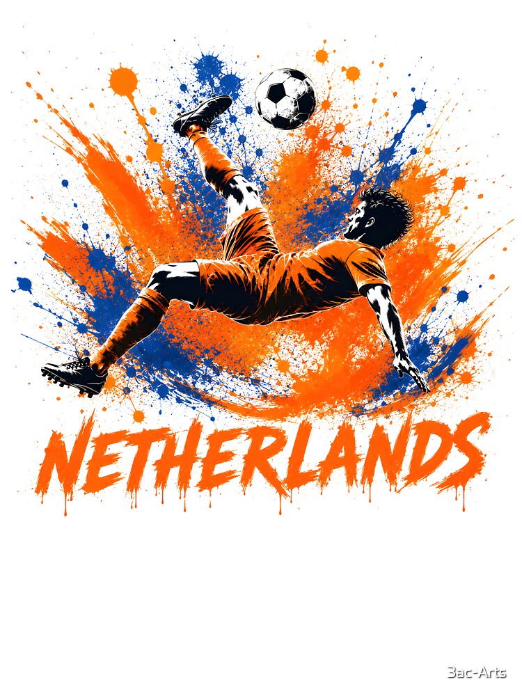 Dutch Football Colors Classic Shirt | Bright Orange Soccer Pride Tee | Netherlands Fan Gift by 3ac-Arts