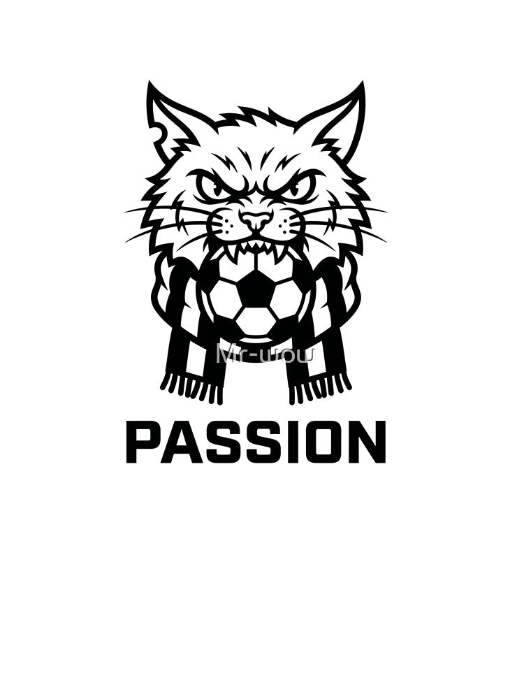 Angry Street Cat Soccer Passion Premium Sticker by Mr-wow