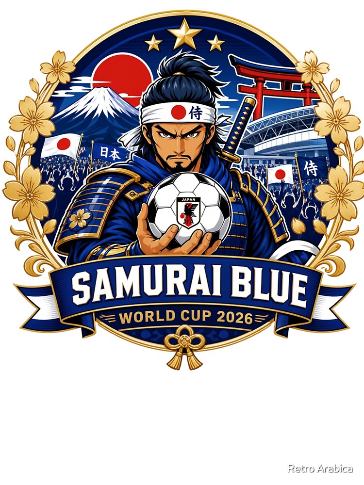 Samurai Blue Football Fan Crest by Retro Arabica