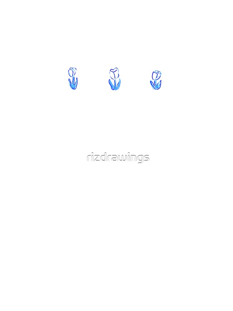 Cute blue tulip sketches, spring, Easter sticker set by rizdrawings