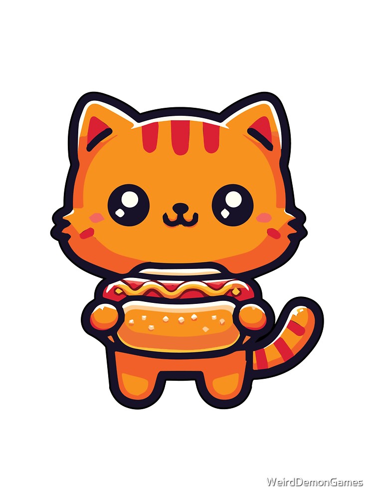 Orange Cat's Giant Hotdog Delight by WeirdDemonGames