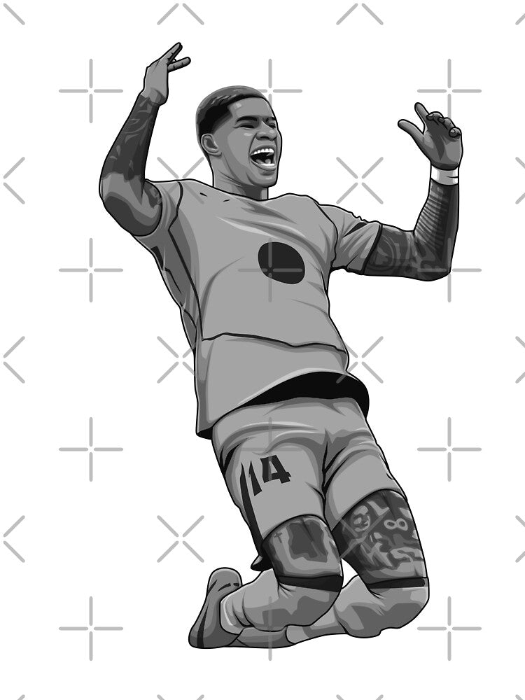 Marcus Rashford Black and White Version by Aldduardo