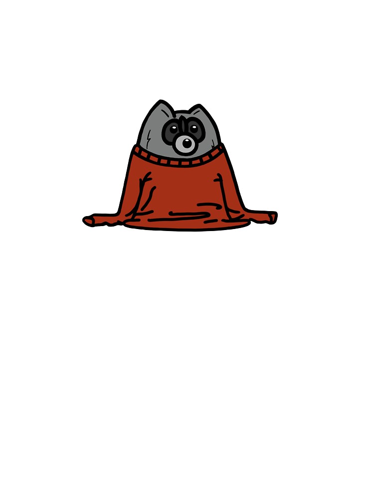 Rowan Raccoon in an Oversized Jumper by rowanraccoonart