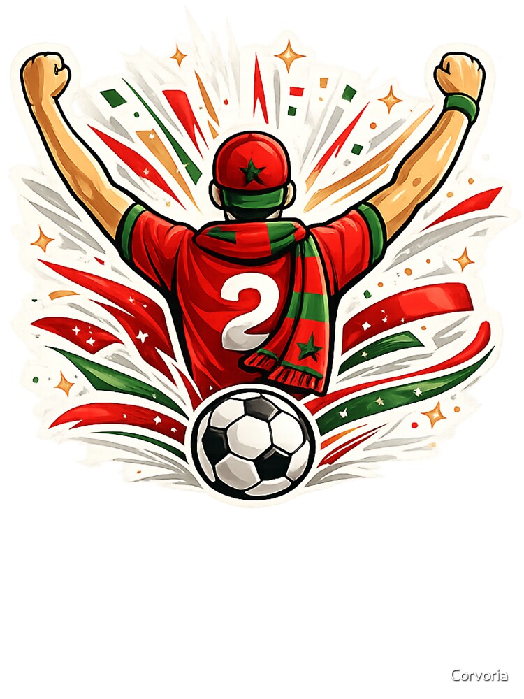 Morocco Number 2 Football Fan Gift by Corvoria