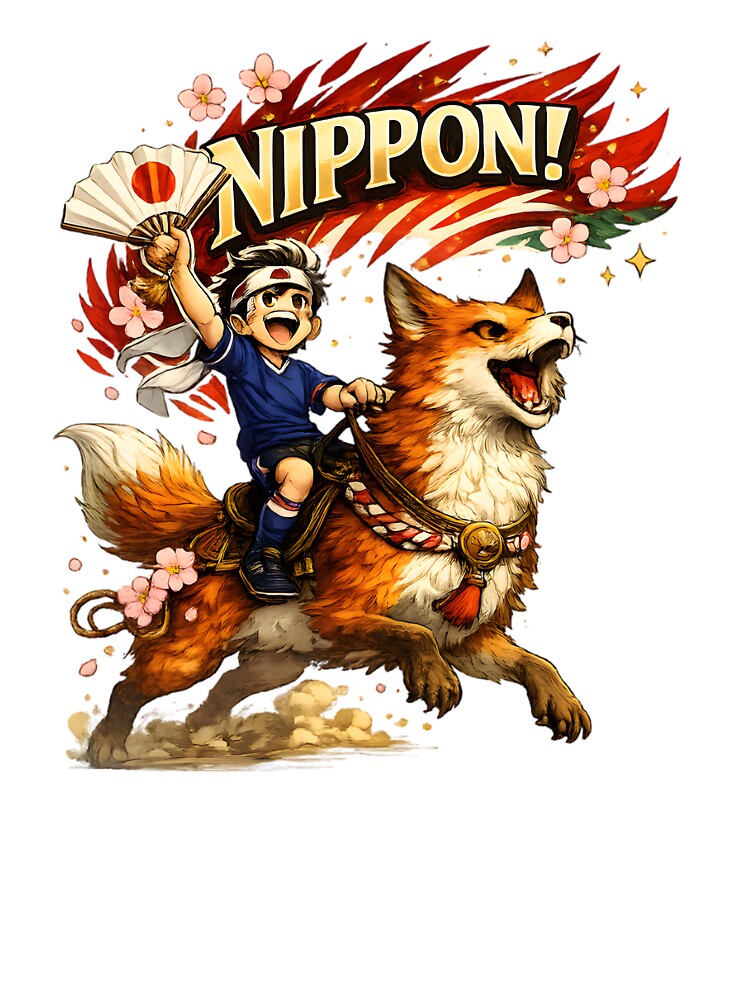 Japan Kitsune Football Fan T-Shirt by Drofted