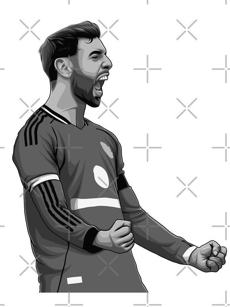 Bruno Fernandes Black and White Version by Aldduardo