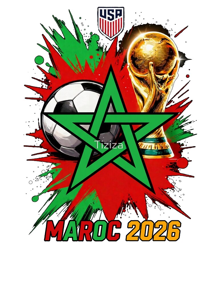 Morocco Football 2026 – Atlas Lions Fan Graphic Soccer Dreams by Tiziza