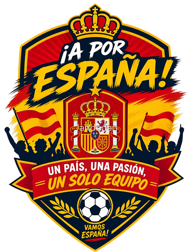Spain Football Fans Emblem — Red & Yellow Vector Badge Design by Jandedan