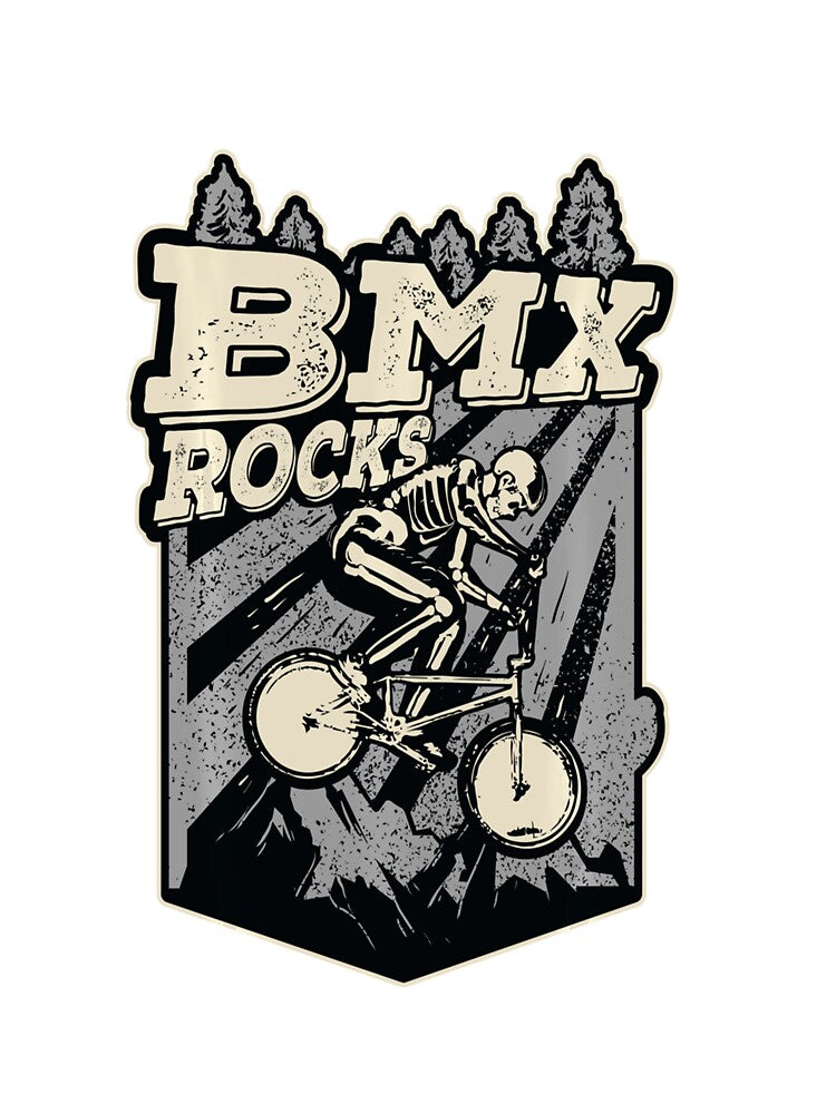 BMX Rocks Funny Skeleton BMX Rider by ClosetVelvet