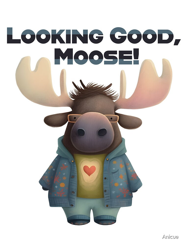 Cool Moose in Fancy Jacket and Glasses by Anicue