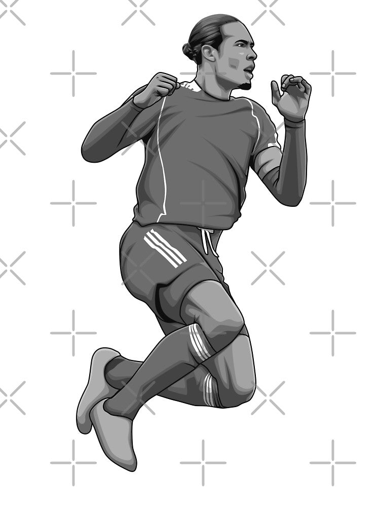 Virgil van Dijk Black and White Version by Aldduardo