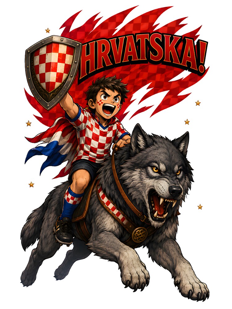 Croatia Wolf Football Fan T-Shirt by Drofted