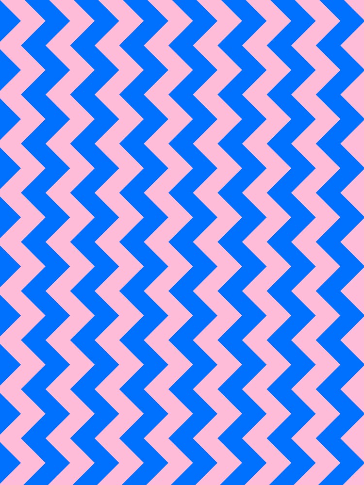 Cotton Candy Pink and Brandeis Blue Vertical Zigzags by ColorsPatterns