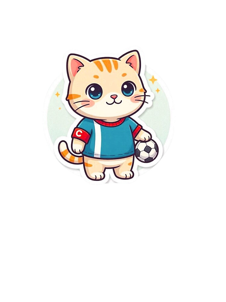 Football Cat Sticker | Soccer Player Cat Design | Sports Fan Animal Artwork ⚽?? by Pandey14