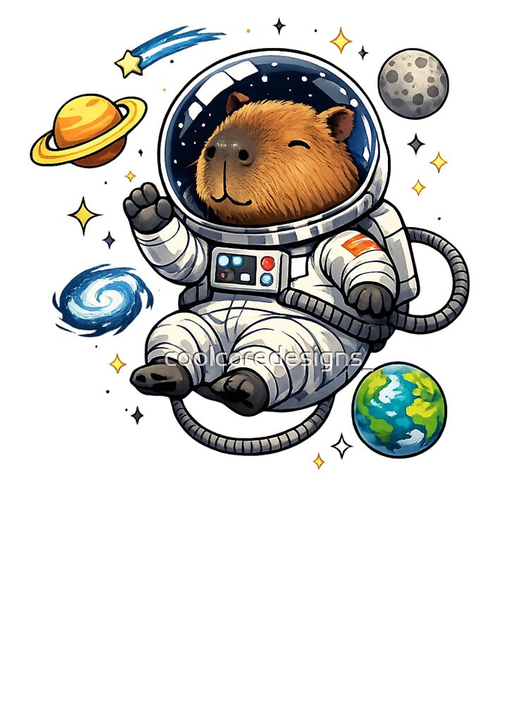 Everything Is Fine Capybara – Calm Astronaut Energy by coolcoredesigns_
