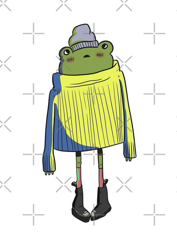 Frog and a Big Sweater by justpeachyartkw