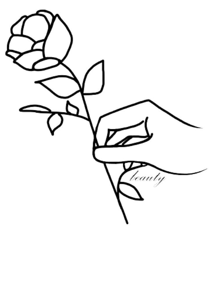Simple Flower Outline Beauty by RoemDesigns