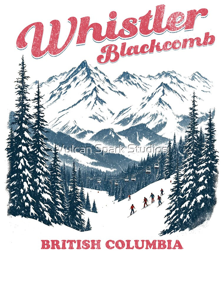 Whistler Skiing tshirt | Canadian Winter Apparel | Ski Whistler Blackcomb Tee | Après-Ski Sweater | Winter Sports Gift by Vulcan Spark Studios