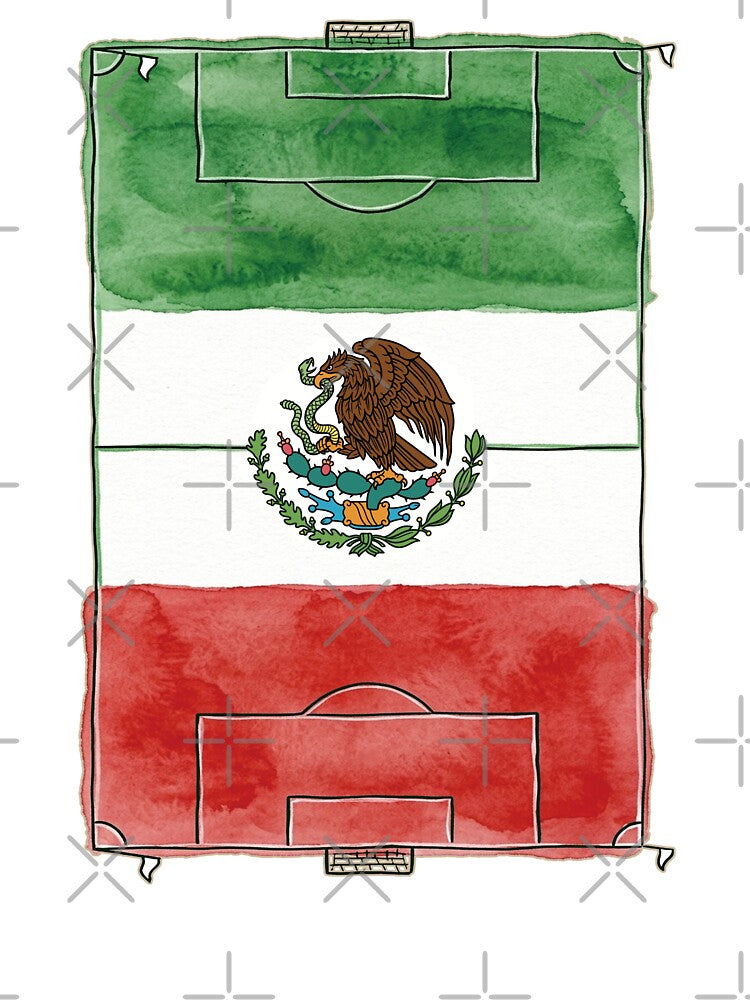 Vintage Mexico Soccer Field Flag. by EunsooLee