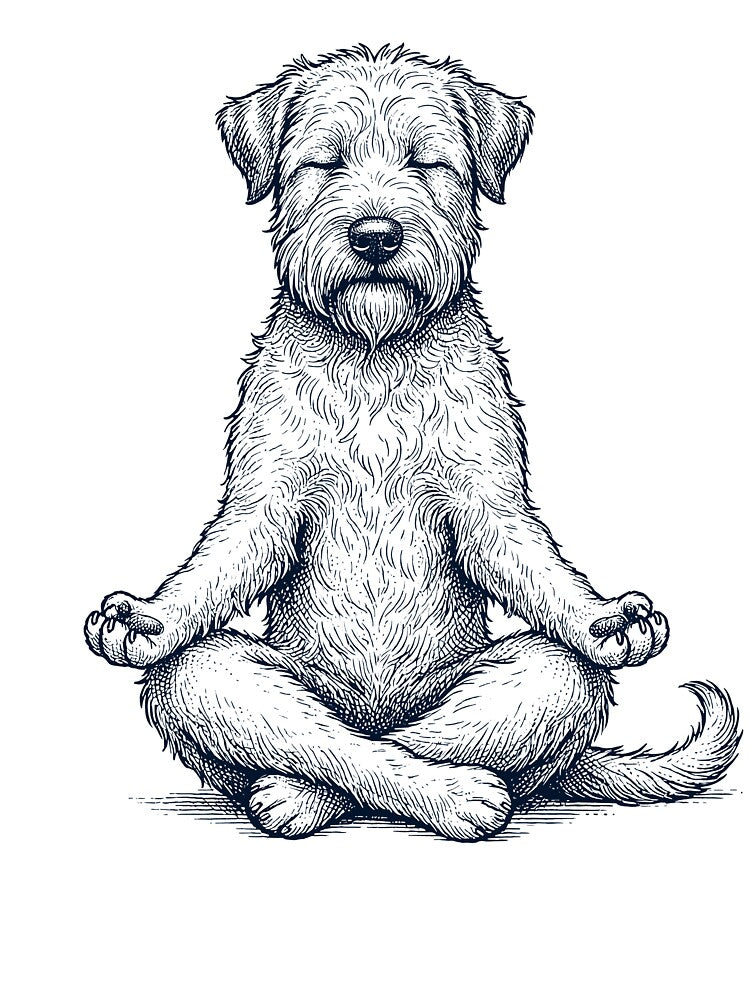 Vintage Soft Coated Wheaten Terrier Yoga Lotus Meditation Dog Lover by DoodleTortle