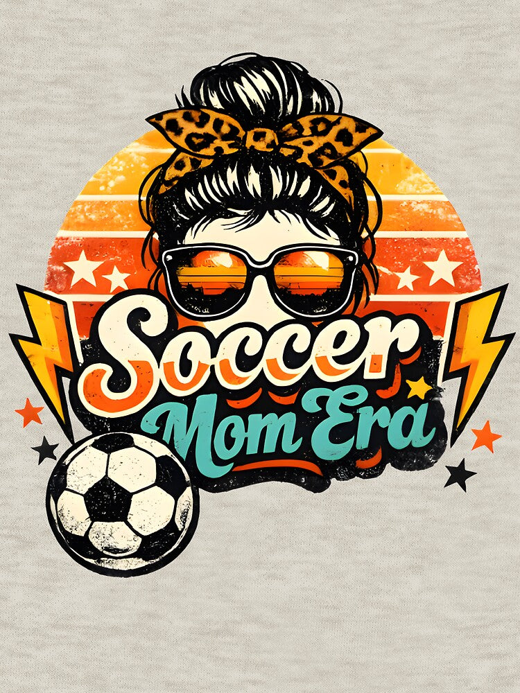 Soccer Mom Era Retro Vintage Leopard Messy Bun Shirt by PixelForge11