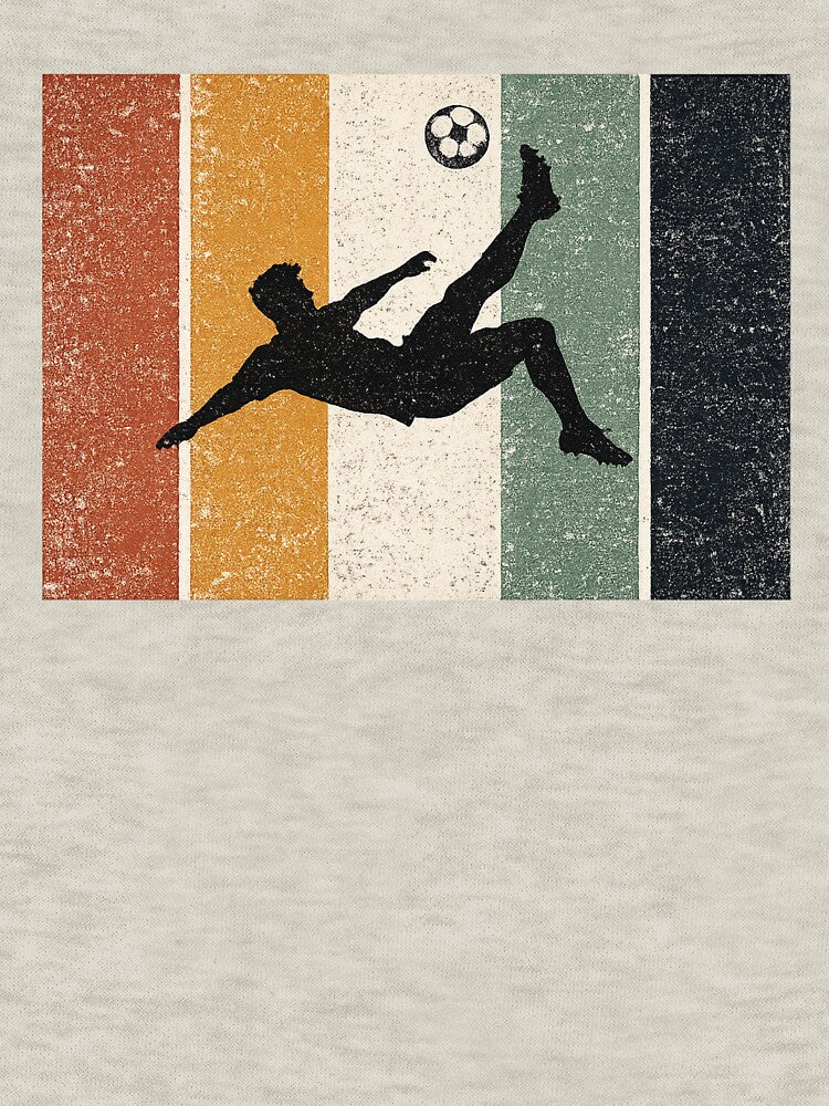 Vintage Soccer Bicycle Kick Retro Football Player Silhouette Graphic Shirt Design by InvictusVault