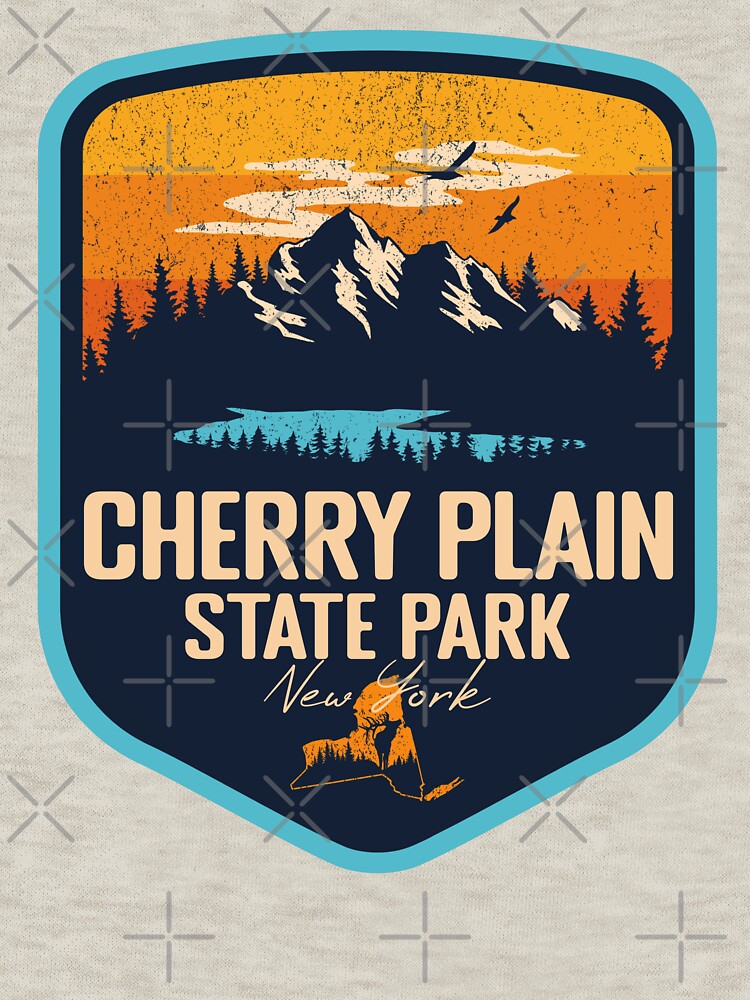 Cherry Plain State Park New York - NY Sunset Grunge Texture Badge Forest and Wilderness by mountainfad