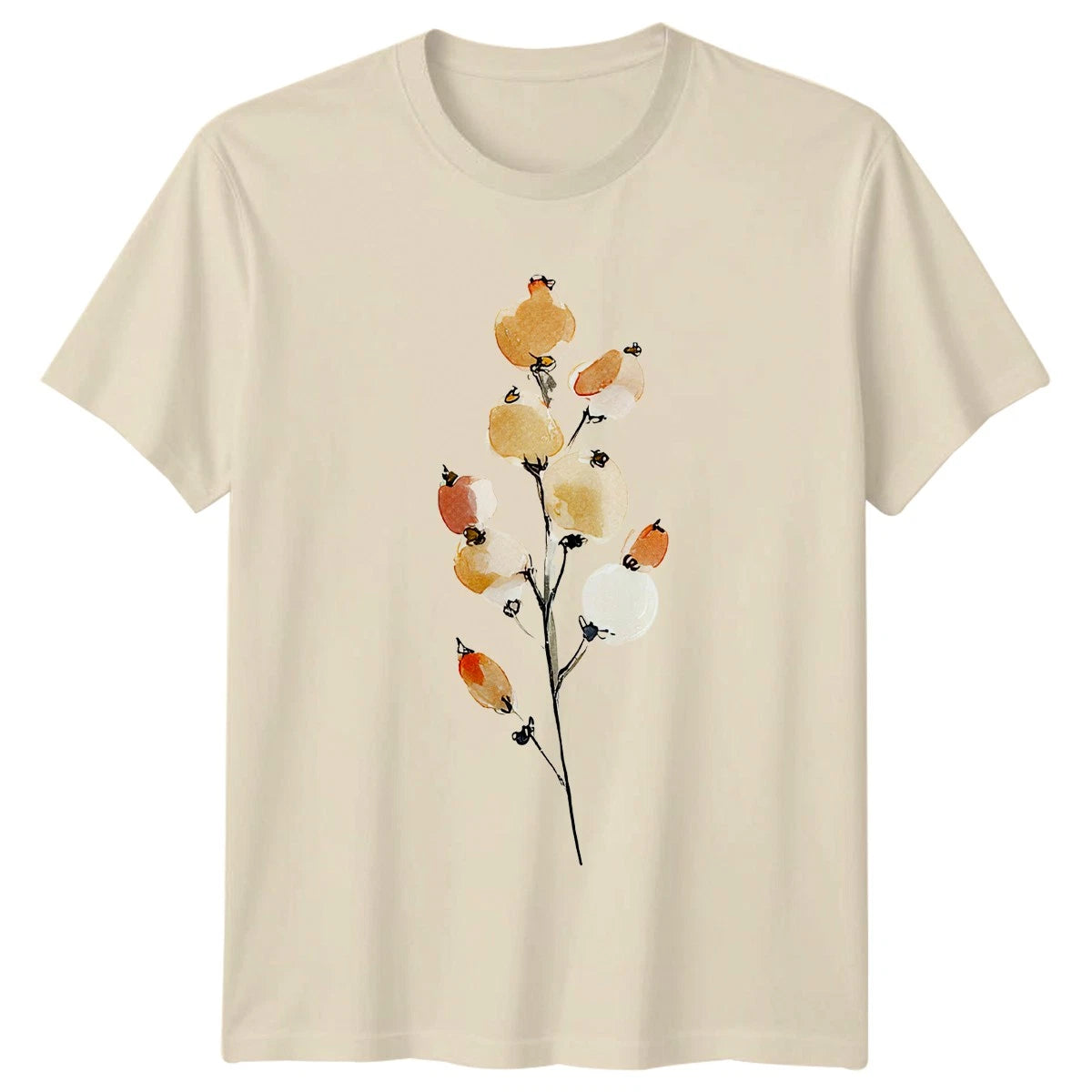 Abstract Watercolor Botanical Art T-Shirt Minimalist Birthday Gift