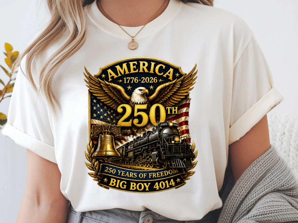 Softstyle Big Boy 4014 Train USA 250th Anniversary Shirt Patriotic American