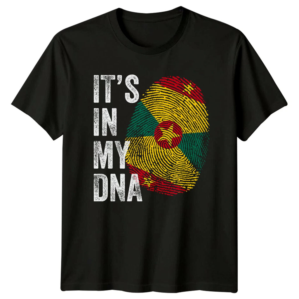 Grenada Flag Its In My DNA Fingerprint Mens T-Shirt Womens Tee Graphic Top