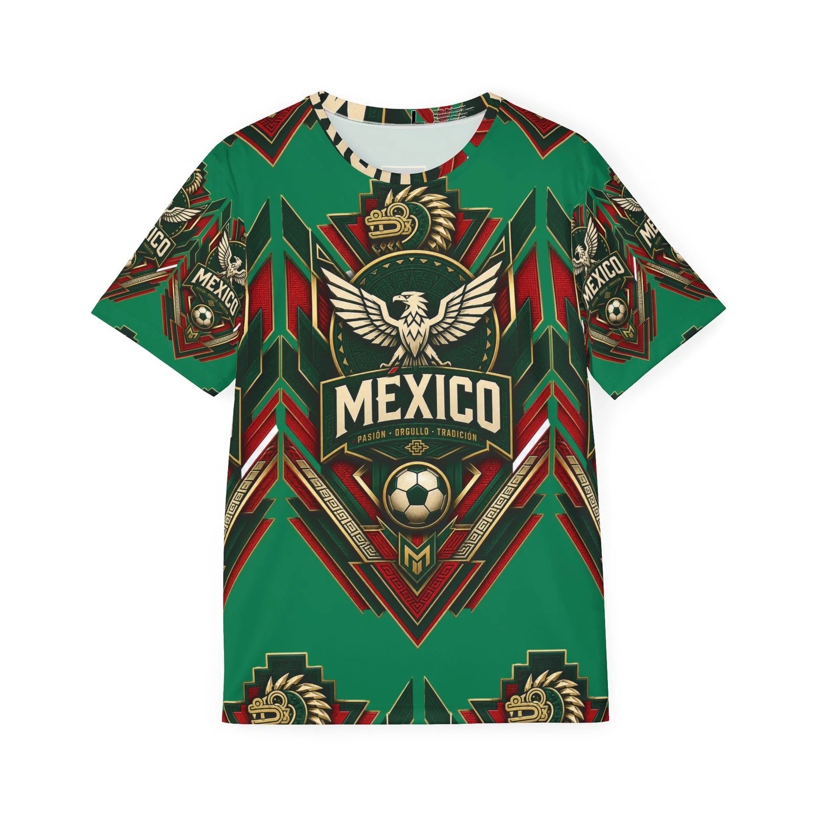 Mexico Inspired Soccer-Football AOP Jersey | Geometric Supporter Streetwear