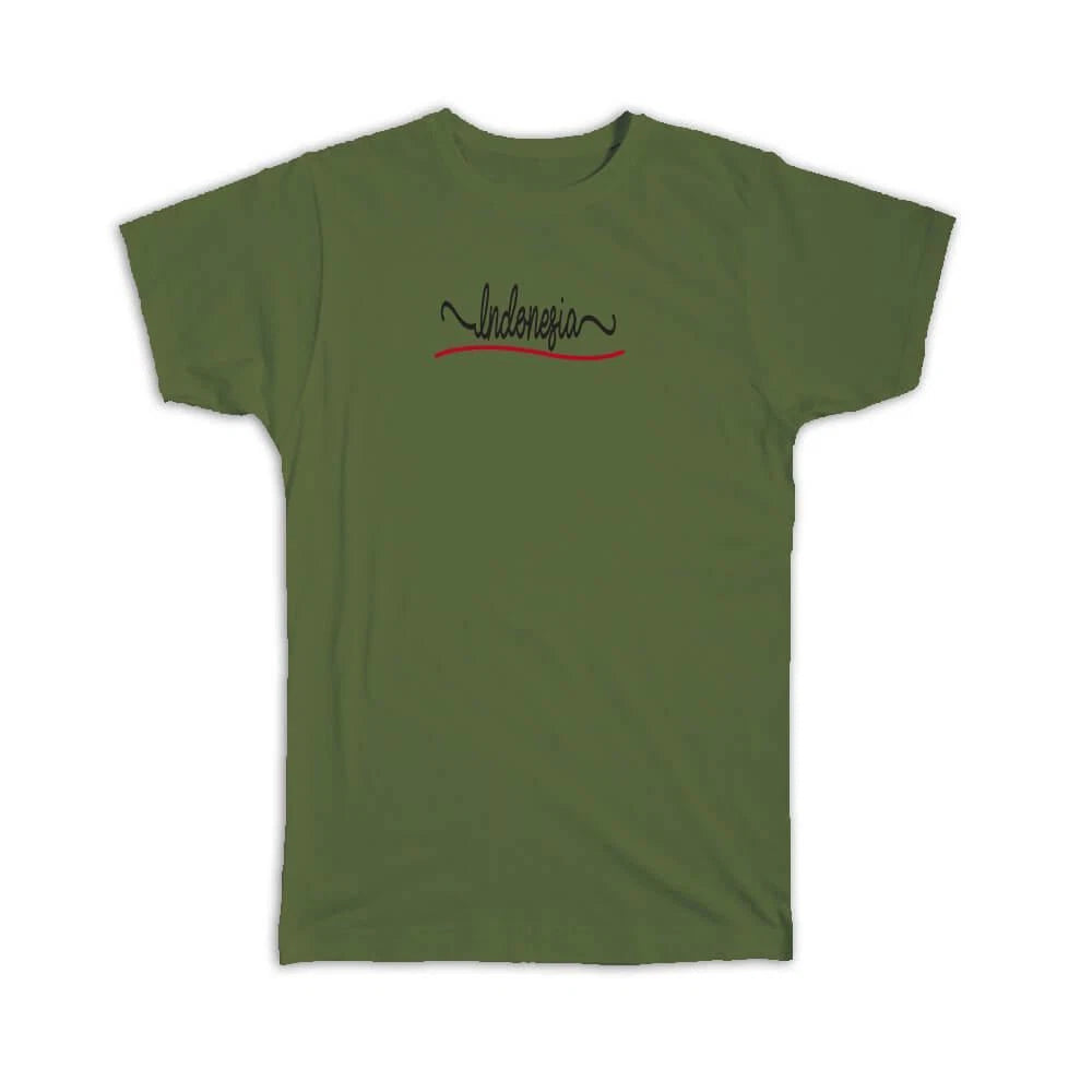 Gift T-Shirt : Indonesia Flag Colors Indonesian Travel Expat Country Minimalist