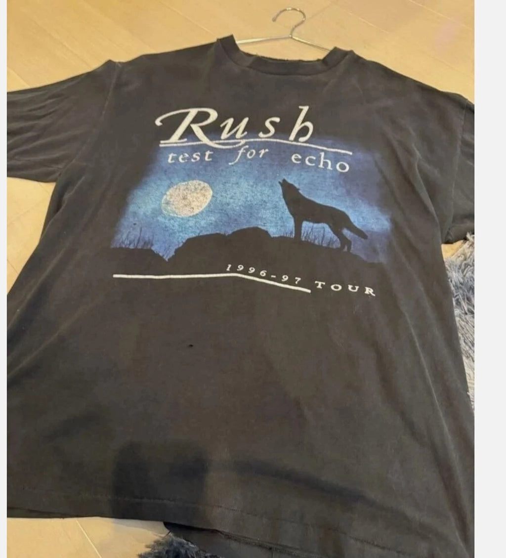 90S Rush Test For Echo 1996-97 Tour T-Shirt Black Reprint