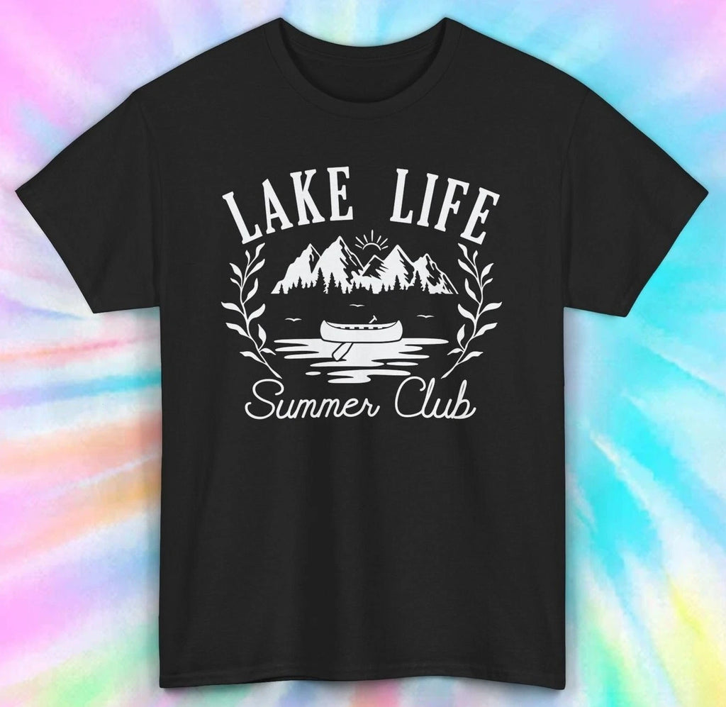 Lake Life Summer Club T-Shirt | Outdoors Canoe Camping Tee S-5XL