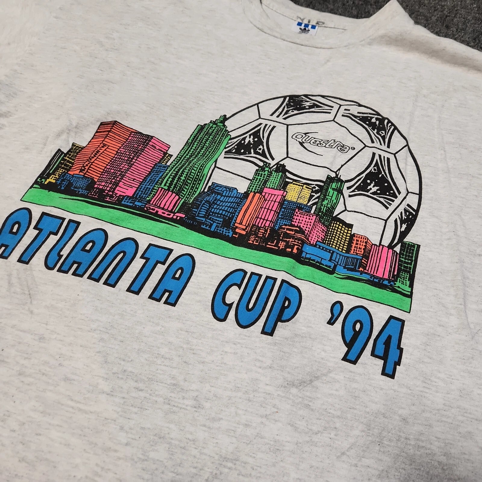 Adidas Soccer Atlanta cup 1994 VTG Shirt Adult XL Casual Men Heather gray Futbul