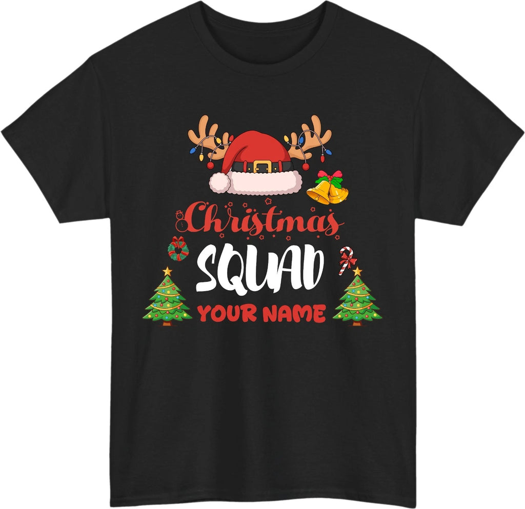 Personalized Christmas Squad T-Shirt - Custom Name Holiday Matching Family Tee