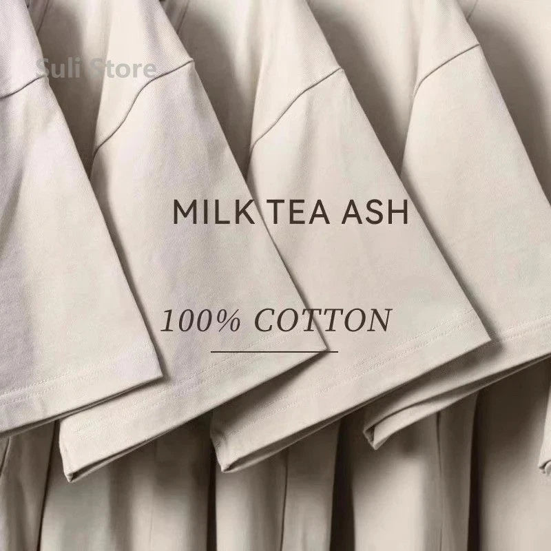 Men's White T-Shirt 450g Heavyweight 100% Cotton Plain Blank Tee High Quality To