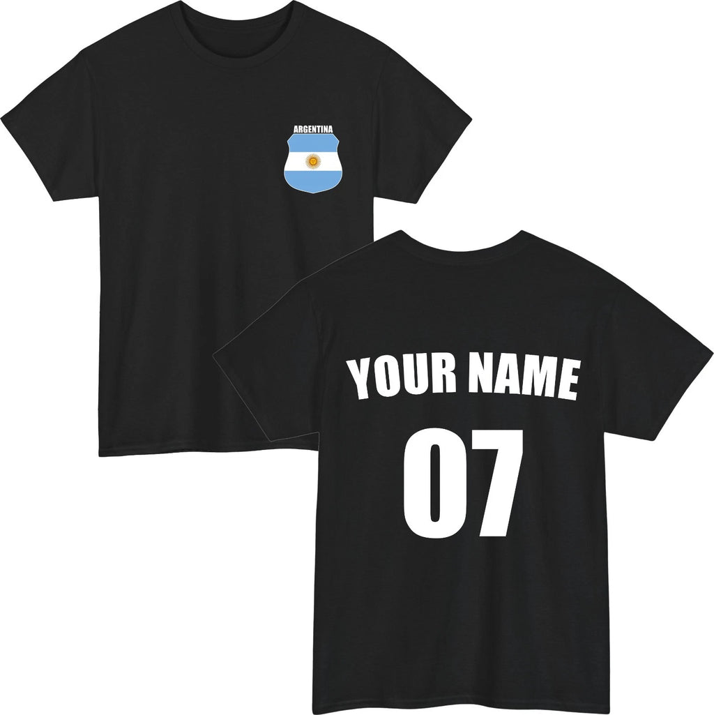 Personalised Argentina Football T-Shirt Custom Name Number Fan Unisex Tee Top